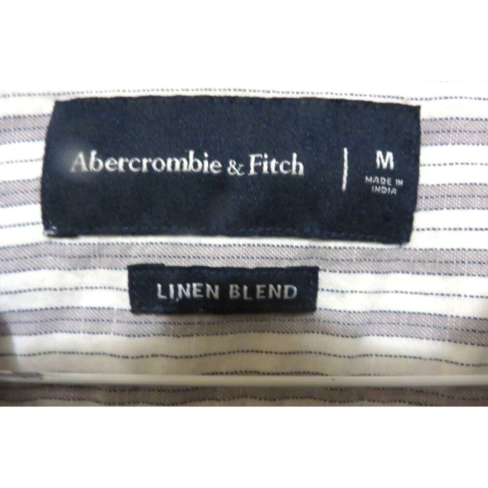 Abercrombie Fitch Collar Linen Blend Textured Shi… - image 2